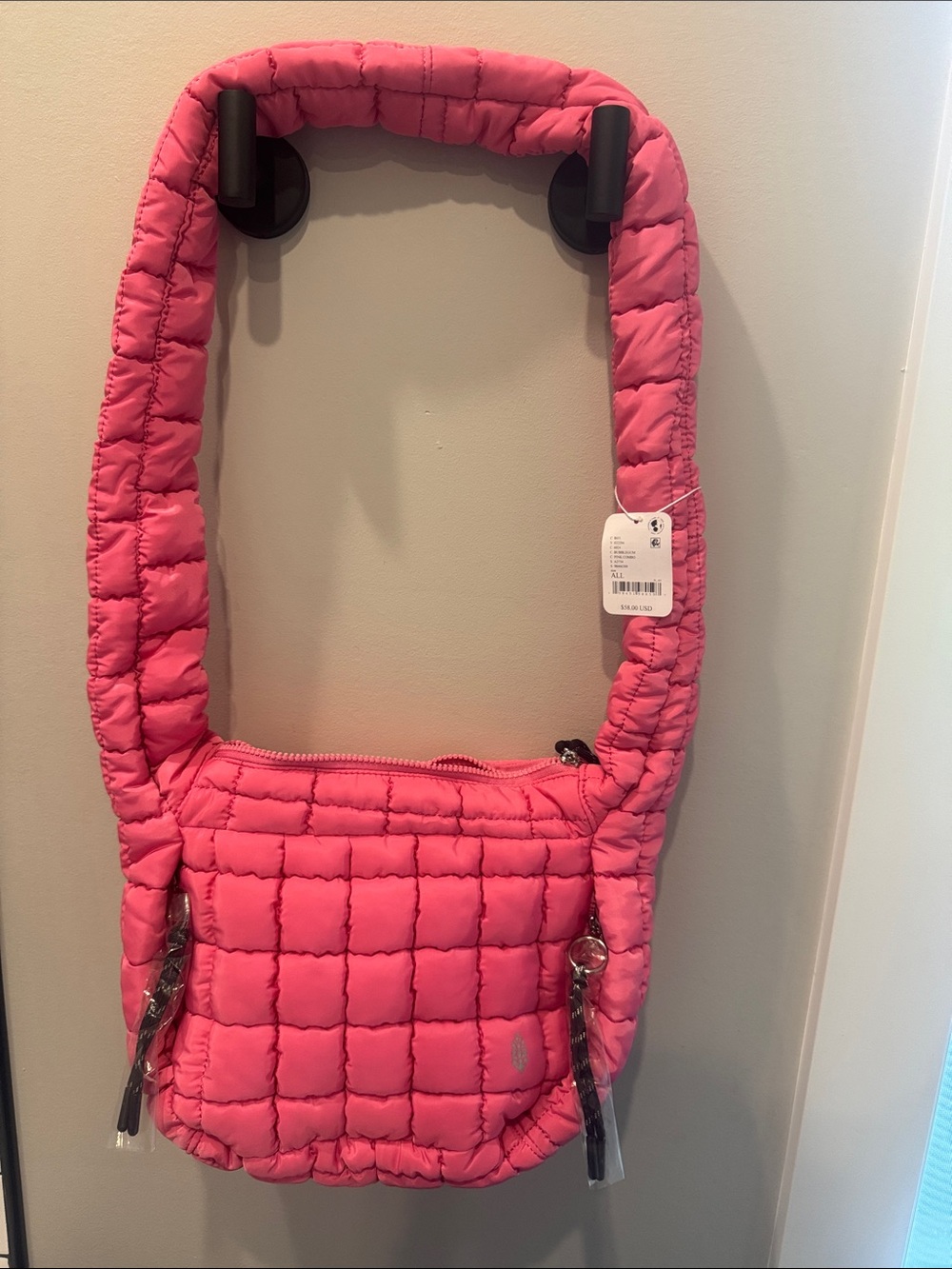 NWT FREE PEOPLE bubble gum quilted crossbody